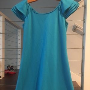 Blue Calvin Klein ruffle sleeve dress